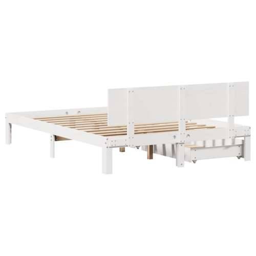 Okvir kreveta s ladicama bez madraca bijeli 140x190 cm - Bijela 140 x 190 cm Cijena