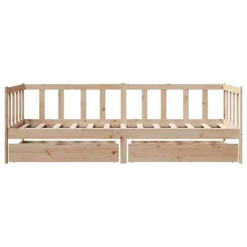 Dnevni krevet s ladicama bez madraca 90 x 190 cm masivno drvo - Prirodna 90 x 190 cm Cijena