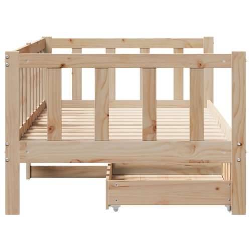 Dnevni krevet s ladicama bez madraca 90 x 190 cm masivno drvo - Prirodna 90 x 190 cm Cijena