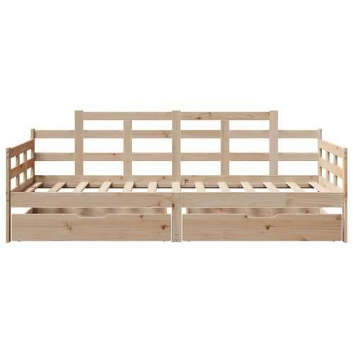 Dnevni krevet s ladicama bez madraca 90x200 cm masivno drvo - Prirodna 90 x 200 cm Cijena