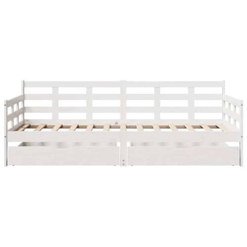 Dnevni krevet s ladicama bez madraca 80x200 cm masivno drvo - Bijela 80 x 200 cm Cijena