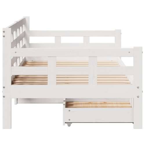 Dnevni krevet s ladicama bez madraca 80x200 cm masivno drvo - Bijela 80 x 200 cm Cijena