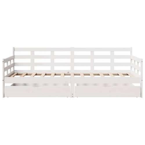 Dnevni krevet s ladicama bez madraca 80x200 cm masivno drvo - Bijela 90 x 190 cm Cijena