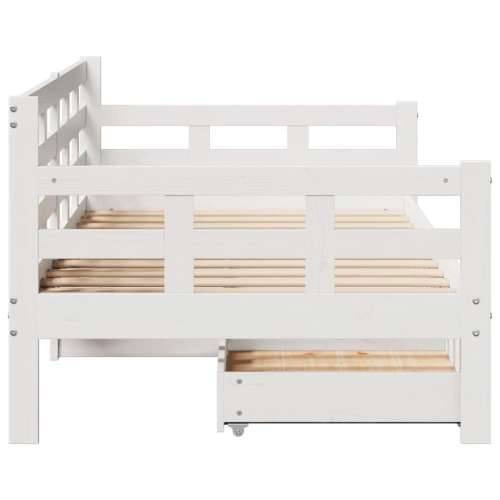 Dnevni krevet s ladicama bez madraca 80x200 cm masivno drvo - Bijela 90 x 190 cm Cijena
