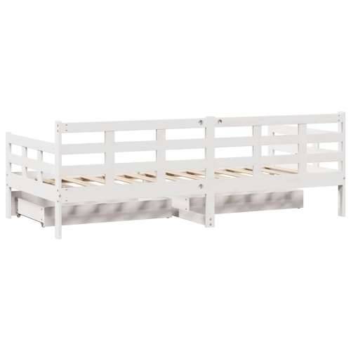 Dnevni krevet s ladicama bez madraca 80x200 cm masivno drvo - Bijela 90 x 190 cm Cijena