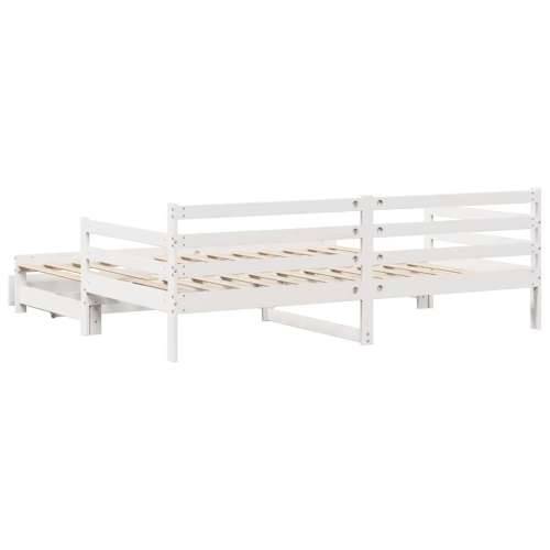 Dnevni krevet na razvlačenje s ladicama bez madraca 90 x 190 cm - Bijela 90 x 190 cm Cijena