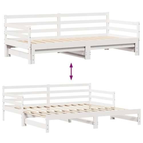 Dnevni krevet na razvlačenje s ladicama bez madraca 90 x 190 cm - Bijela 90 x 190 cm Cijena