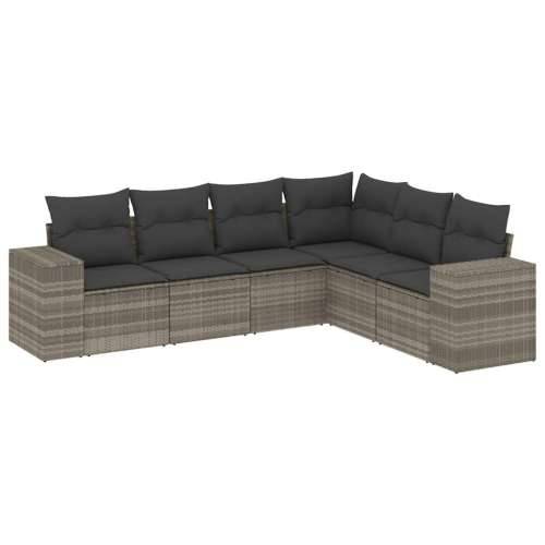 Vrtna garnitura - 6-dijelni set vrtnih sofa od poliratana s jastucima svjetlosivi - Svjetlosiva Bez stola 1 Cijena
