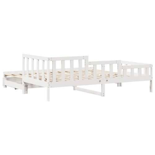 Dnevni krevet na razvlačenje s ladicama bez madraca 90 x 190 cm - Bijela 90 x 190 cm Cijena