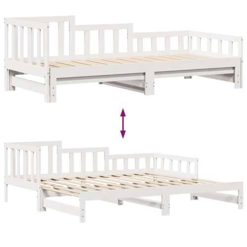 Dnevni krevet na razvlačenje s ladicama bez madraca 90 x 190 cm - Bijela 90 x 190 cm Cijena