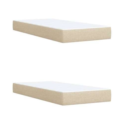 Krevet s oprugama i madracem krem 200 x 200 cm od tkanine - Krema 200 x 200 cm gumbi Cijena