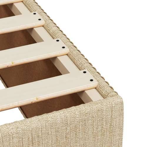 Krevet s oprugama i madracem krem 200 x 200 cm od tkanine - Krema 200 x 200 cm gumbi Cijena