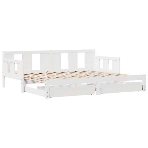 Dnevni krevet na razvlačenje s ladicama bez madraca 90x200 cm - Bijela 90 x 200 cm Cijena