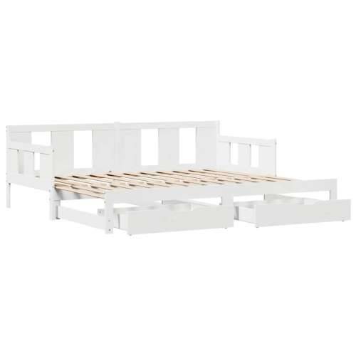 Dnevni krevet na razvlačenje s ladicama bez madraca 90x200 cm - Bijela 90 x 200 cm Cijena