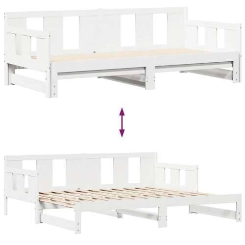 Dnevni krevet na razvlačenje s ladicama bez madraca 90x200 cm - Bijela 90 x 200 cm Cijena