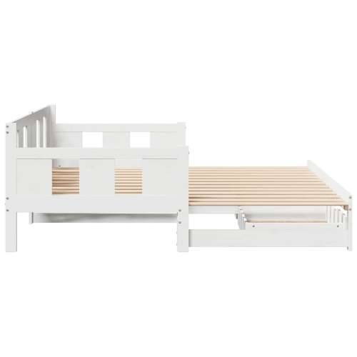 Dnevni krevet na razvlačenje s ladicama bez madraca 90 x 190 cm - Bijela 90 x 190 cm Cijena