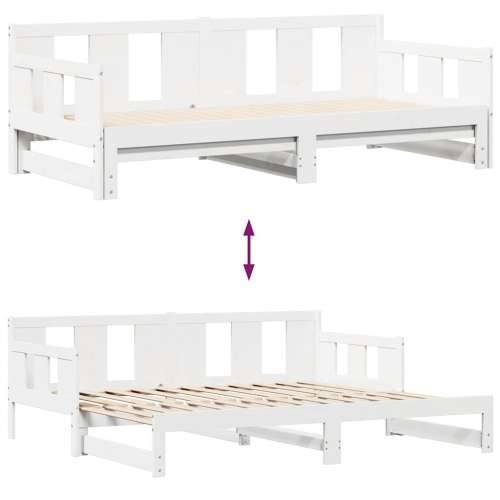 Dnevni krevet na razvlačenje s ladicama bez madraca 90 x 190 cm - Bijela 90 x 190 cm Cijena