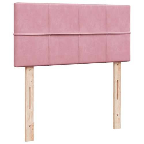 Box spring krevet s madracem ružičasti 90x190 cm baršunasti - Ružičasta 90 x 190 cm Blok s kvadratima Cijena