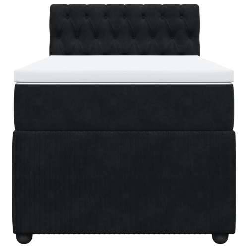 Box spring krevet s madracem crni 90x200 cm baršunasti Crna 90 x 200 cm Dizajn s gumbima Cijena
