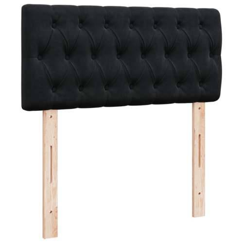 Box spring krevet s madracem crni 90x200 cm baršunasti Crna 90 x 200 cm Dizajn s gumbima Cijena