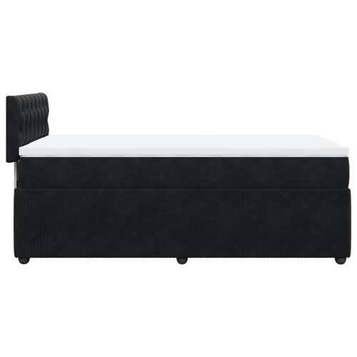 Box spring krevet s madracem crni 90x200 cm baršunasti Crna 90 x 200 cm Dizajn s gumbima Cijena