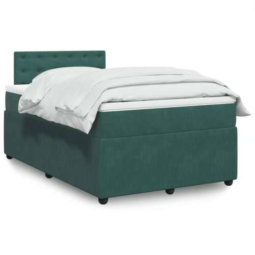 Krevet box spring s madracem tamnozeleni 120x190 cm baršunasti - Tamnozelena 120 x 190 cm gumbi Cijena