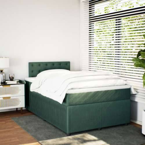 Krevet box spring s madracem tamnozeleni 120x190 cm baršunasti - Tamnozelena 120 x 190 cm gumbi Cijena