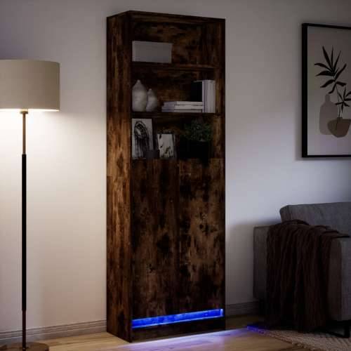 Visoka komoda LED boja hrasta 69x32,5x200 cm konstruirano drvo Dimljeni hrast 1 69 cm Cijena