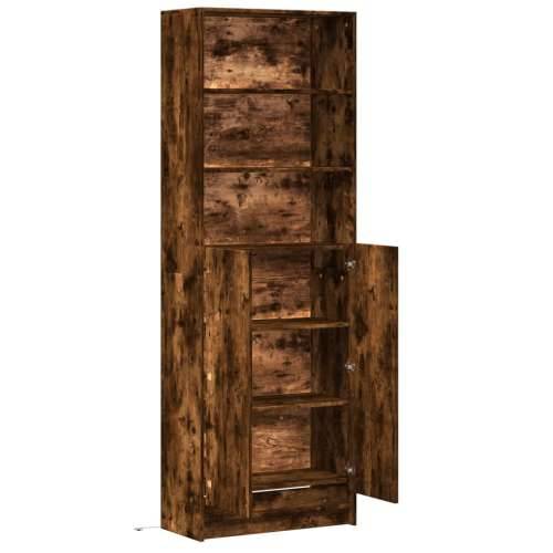 Visoka komoda LED boja hrasta 69x32,5x200 cm konstruirano drvo Dimljeni hrast 1 69 cm Cijena