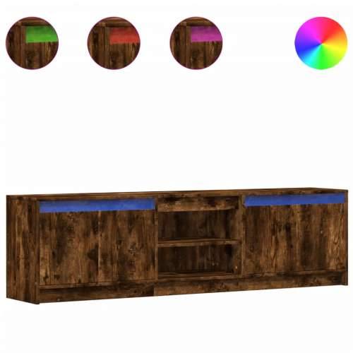 TV ormarić s LED svjetlima boja hrasta 180x34x50 cm drveni - Dimljeni hrast 1 180 cm Cijena