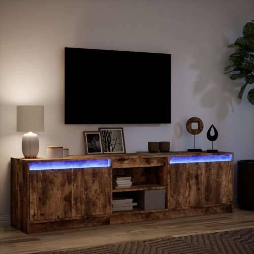 TV ormarić s LED svjetlima boja hrasta 180x34x50 cm drveni - Dimljeni hrast 1 180 cm Cijena