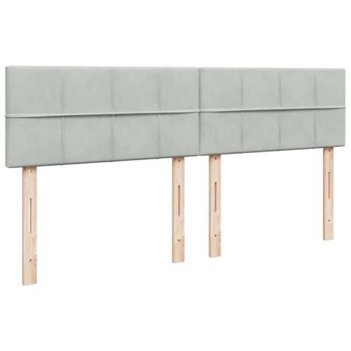 Krevet s oprugama i madracem svjetlosivi 200x200 cm baršunasti - Svjetlosiva 200 x 200 cm Blok s kvadratima Cijena