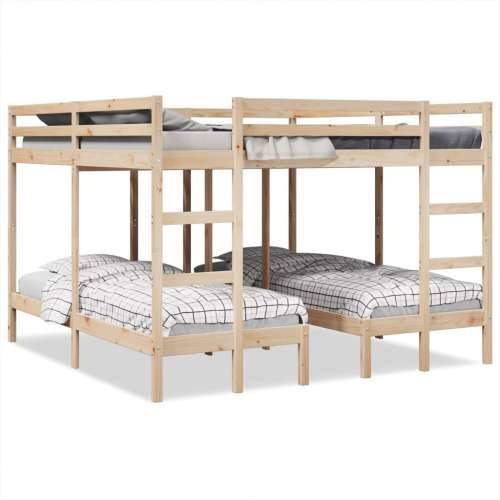 Trostruki okvir kreveta na kat 200x200/80x200 cm od borovine - Prirodna 200 x 200/80 x 200 cm Cijena