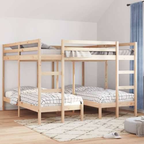 Trostruki okvir kreveta na kat 200x200/80x200 cm od borovine - Prirodna 200 x 200/80 x 200 cm Cijena