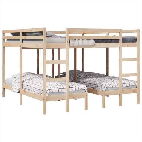 Trostruki okvir kreveta na kat 200x200/80x200 cm od borovine - Prirodna 200 x 200/80 x 200 cm Cijena