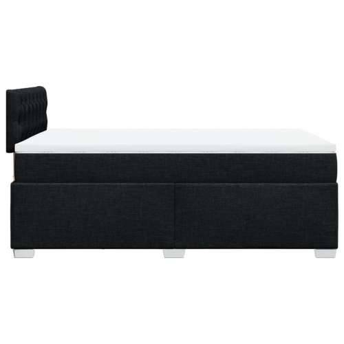 Krevet box spring s madracem crni 120 x 190 cm od tkanine - Crna 120 x 190 cm Dizajn s gumbima Cijena