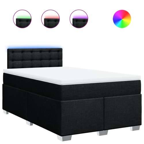 Krevet box spring s madracem crni 120 x 190 cm od tkanine - Crna 120 x 190 cm gumbi Cijena