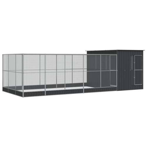 Kavez za ptice s produžetkom srebrni 704x303x216 cm čelični - 704 x 303 x 216 cm Cijena