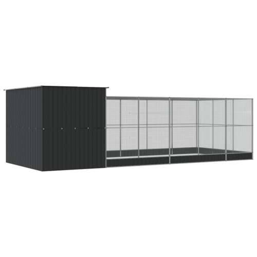 Kavez za ptice s produžetkom srebrni 704x303x216 cm čelični - 704 x 303 x 216 cm Cijena