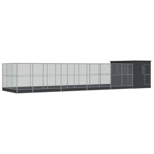 Kavez za ptice s produžetkom srebrni 1118x303x216 cm čelični - 1118 x 303 x 216 cm Cijena