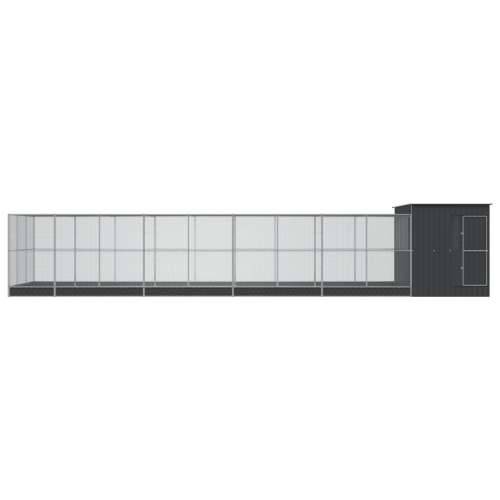 Kavez za ptice s produžetkom srebrni 1118x303x216 cm čelični - 1118 x 303 x 216 cm Cijena