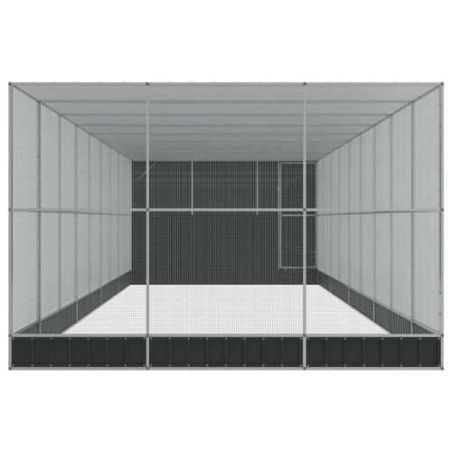 Kavez za ptice s produžetkom srebrni 1118x303x216 cm čelični - 1118 x 303 x 216 cm Cijena