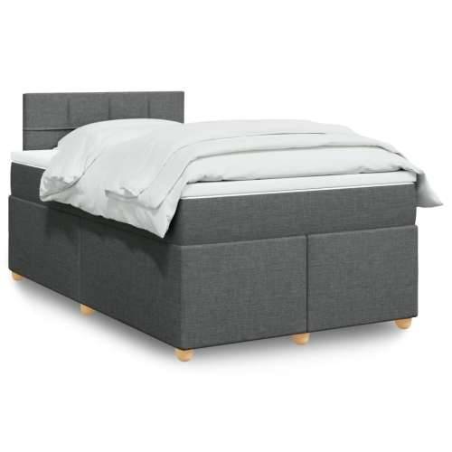 Krevet box spring s madracem tamnosivi 120 x 190 cm tkanina - Tamno siva 120 x 190 cm Blok s kvadratima Cijena