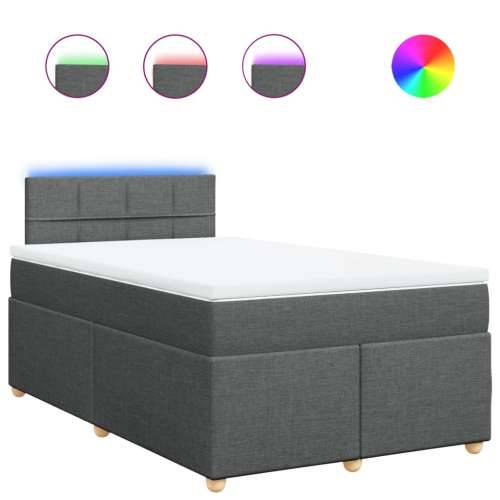 Krevet box spring s madracem tamnosivi 120 x 190 cm tkanina - Tamno siva 120 x 190 cm Blok s kvadratima Cijena