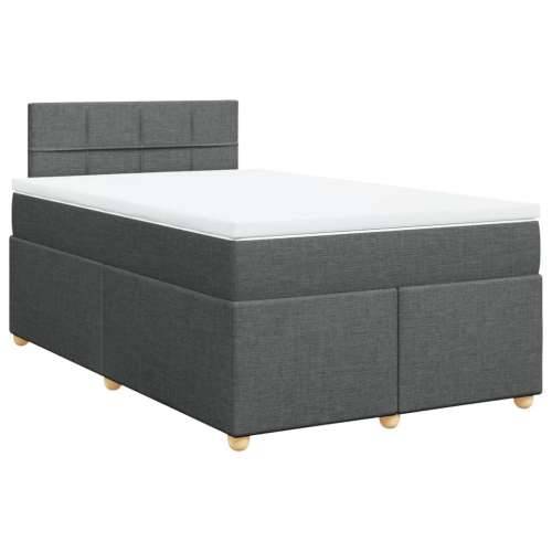 Krevet box spring s madracem tamnosivi 120 x 190 cm tkanina - Tamno siva 120 x 190 cm Blok s kvadratima Cijena