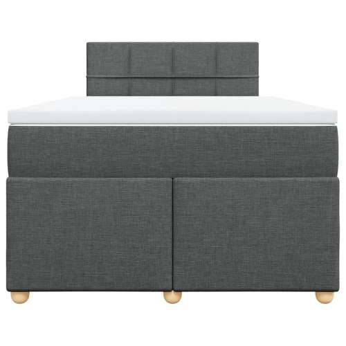 Krevet box spring s madracem tamnosivi 120 x 190 cm tkanina - Tamno siva 120 x 190 cm Blok s kvadratima Cijena
