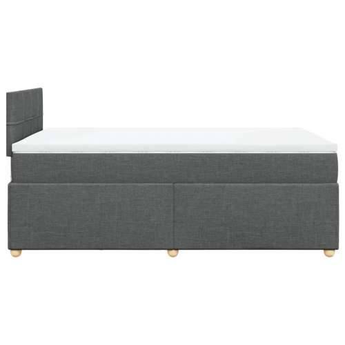 Krevet box spring s madracem tamnosivi 120 x 190 cm tkanina - Tamno siva 120 x 190 cm Blok s kvadratima Cijena