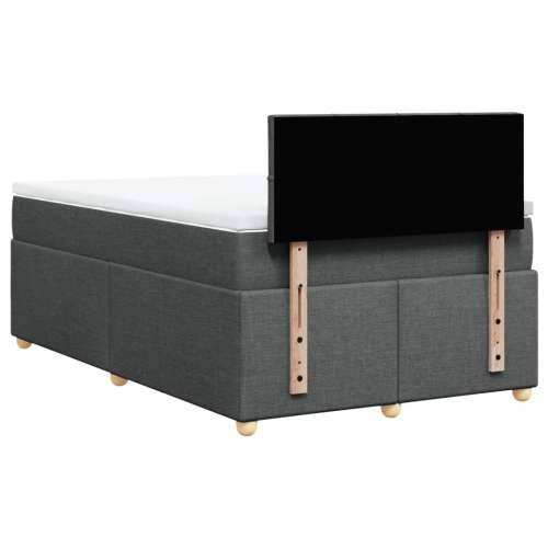 Krevet box spring s madracem tamnosivi 120 x 190 cm tkanina - Tamno siva 120 x 190 cm Blok s kvadratima Cijena