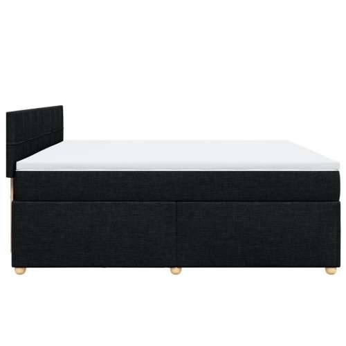 Krevet s oprugama i madracem crni 200x200 cm od tkanine - Crna 200 x 200 cm Blok s kvadratima Cijena