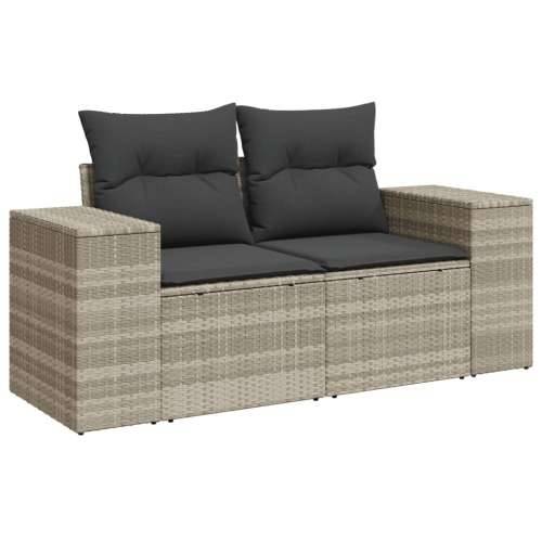 Vrtna garnitura - 10-dijelni set vrtnih sofa poliratan s jastucima svijetlosivi - Svjetlosiva 1 Cijena